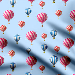 Blue Hot Air Balloon Print Fabric