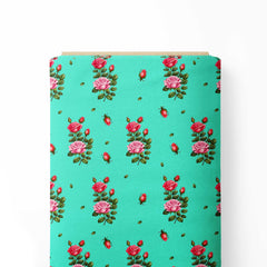 Greenery Blossom Print Fabric