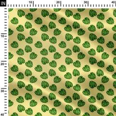 Green Palm Leaves Print Fabric