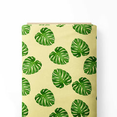 Green Palm Leaves Print Fabric
