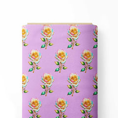 Lavender Roses Print Fabric