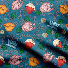 Blue Texture Pichwai Print Fabric