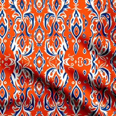 Orange Ikat Print Fabric