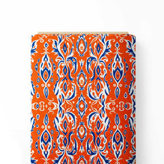 Orange Ikat Print Fabric
