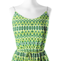 Medium Spring Green Ikat Print Fabric