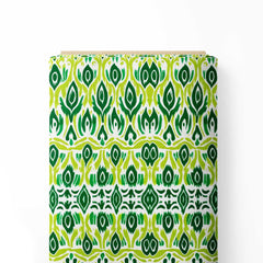Medium Spring Green Ikat Print Fabric