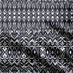 Dark Slate Gray Ikat Print Fabric