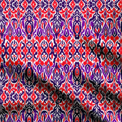 Medium Violet Red Ikat 1 Print Fabric