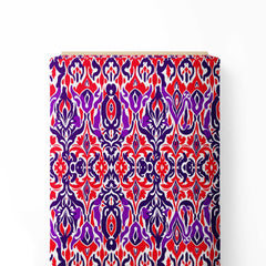 Medium Violet Red Ikat 1 Print Fabric