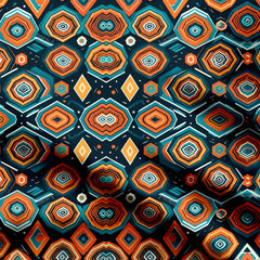Tribal Hexagons Print Fabric