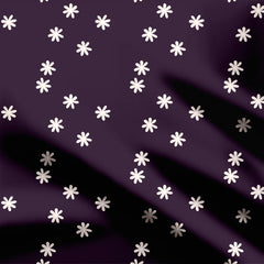 Purple Floral Dots Print Fabric