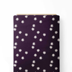 Purple Floral Dots Print Fabric