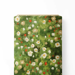 Watercolor  Flower Pattern Print Fabric