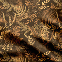 Brown leaves pattern Print Fabric
