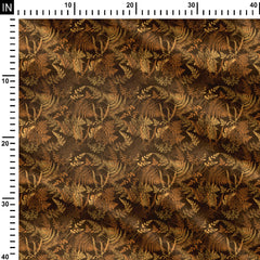 Brown leaves pattern Print Fabric