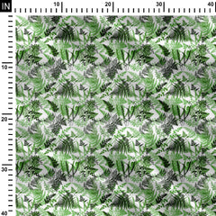Green leaves pattern Print Fabric