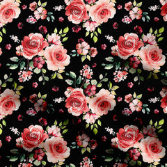 Rose Noir Print Fabric