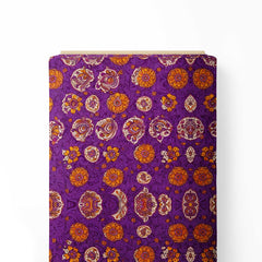 Rebecca Purple kalamkari Print Fabric