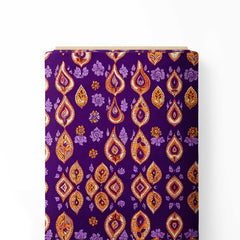 Dark Violet  kalamkari Print Fabric