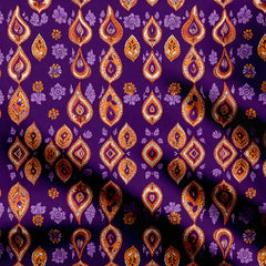 Dark Violet  kalamkari Print Fabric