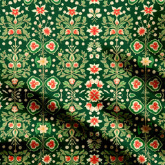 Forest Green pichwai Print Fabric