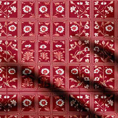 Crimson pichwai Print Fabric