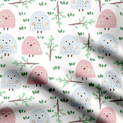 Cute birdies Print Fabric