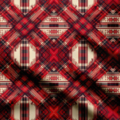 Red Tartan Print Fabric