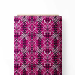 Fuchsia Tartan Print Fabric