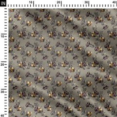 leaf pattern with vintage texture Print Fabric