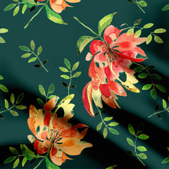 big size water effect flower Print Fabric