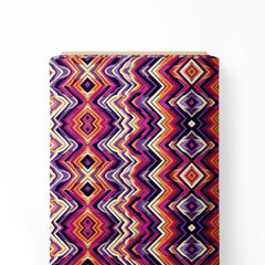 Purple Zigzag Print Fabric