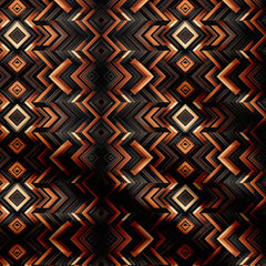 Dark Orange Zigzag Print Fabric