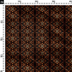 Dark Orange Zigzag Print Fabric