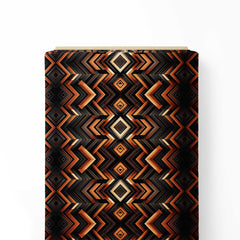 Dark Orange Zigzag Print Fabric