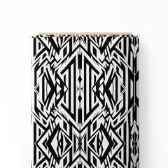 Black White Dilution 4 Print Fabric
