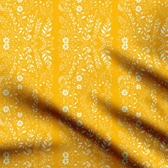 Yellow Floral 3 Print Fabric