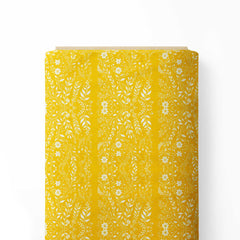 Yellow Floral 3 Print Fabric