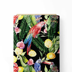 parrot and lemon fruit pattern Print Fabric