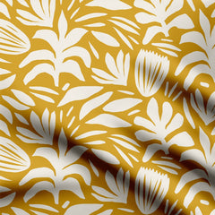 yellow toon tropical Cotton Fabric