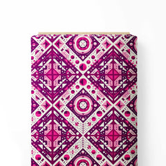 Magenta Pink Geometric Print Fabric