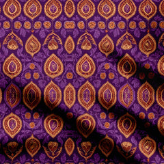 Tyrian purple kalamkari Print Fabric