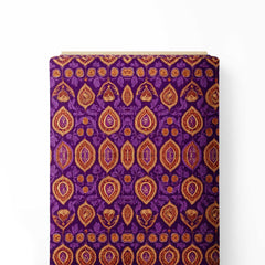 Tyrian purple kalamkari Print Fabric