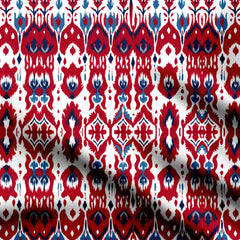 Crimson ikat Print Fabric