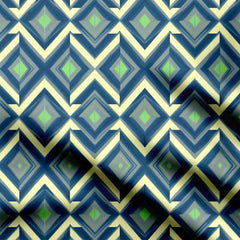 Blue Geo Tone Print Fabric