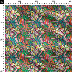 mixed colors flower Print Fabric