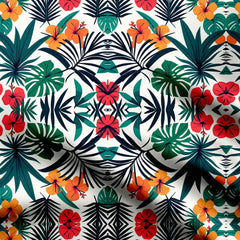 Vibrant Tropical with Elegant Lines Print Fabric