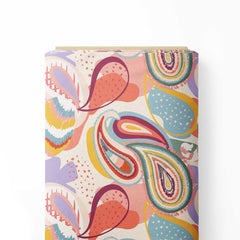 vector and colorful paisley Print Fabric