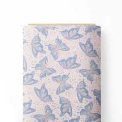 Glass Butterflies Blue Purple Print Fabric