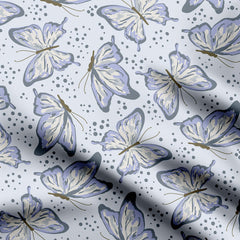 Glass Butterflies Gainsboro grey Cotton Fabric